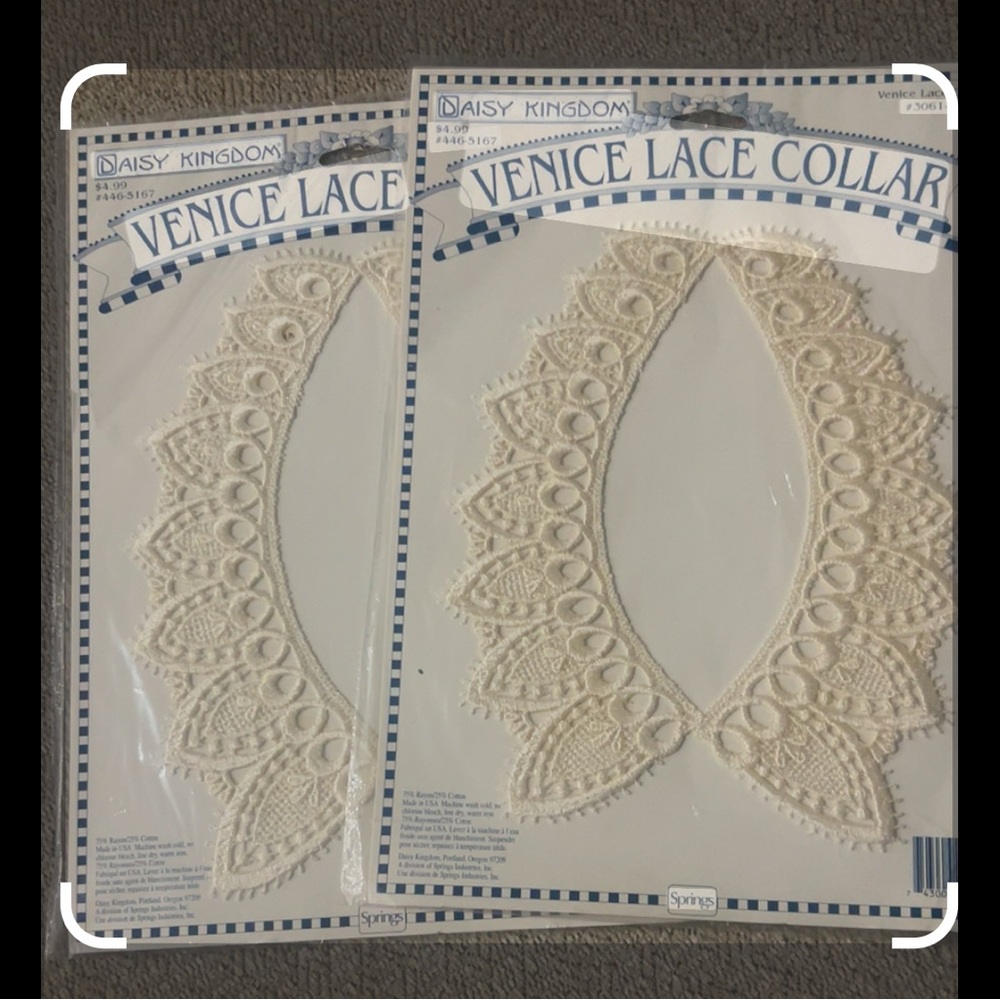 Vintage Daisy Kingdom Venice Lace Collar Ivory New Original Package